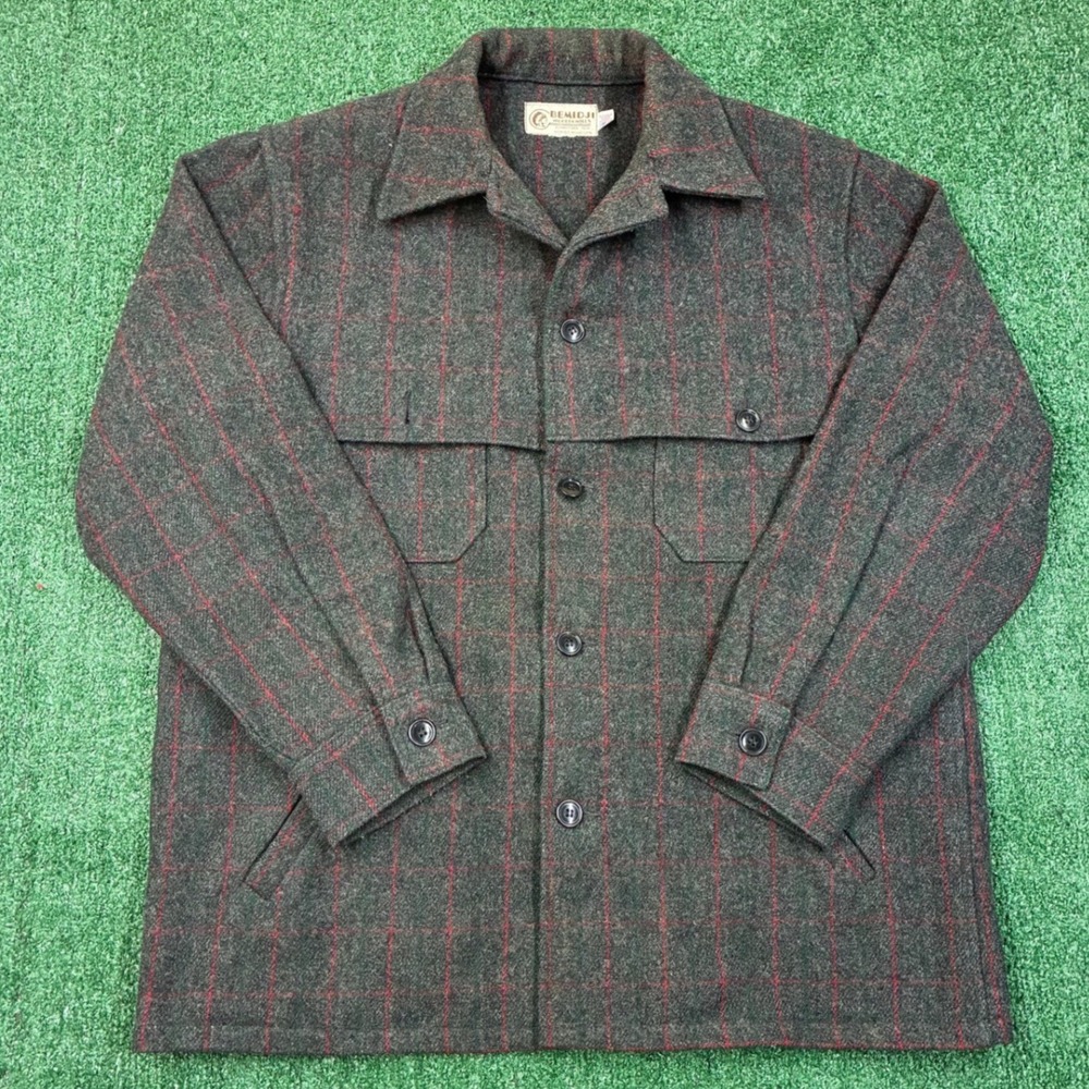 Vintage Bemidji Woolen Mills Plaid Wool Cruiser Jacket Coat